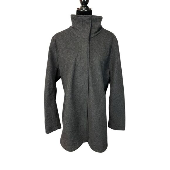 NWOT Pendleton Cascade Wool Coat Charcoal Funnel Neck Stripe Lining Women’s sz L - Picture 5 of 16